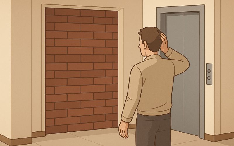 Condomino ha murato accesso al ascensore al proprio piano