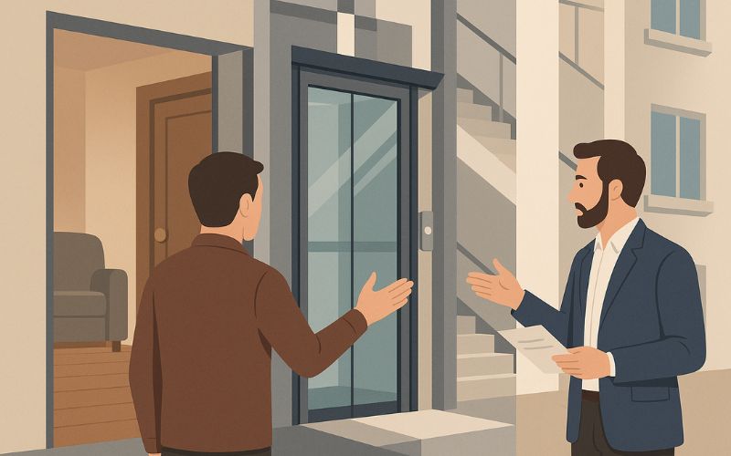 ascensore passa dentro la mia proprietà